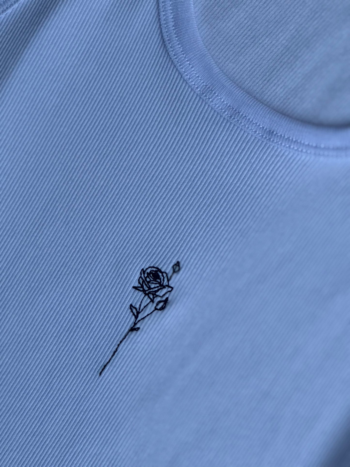 rose embroidered logo tank
