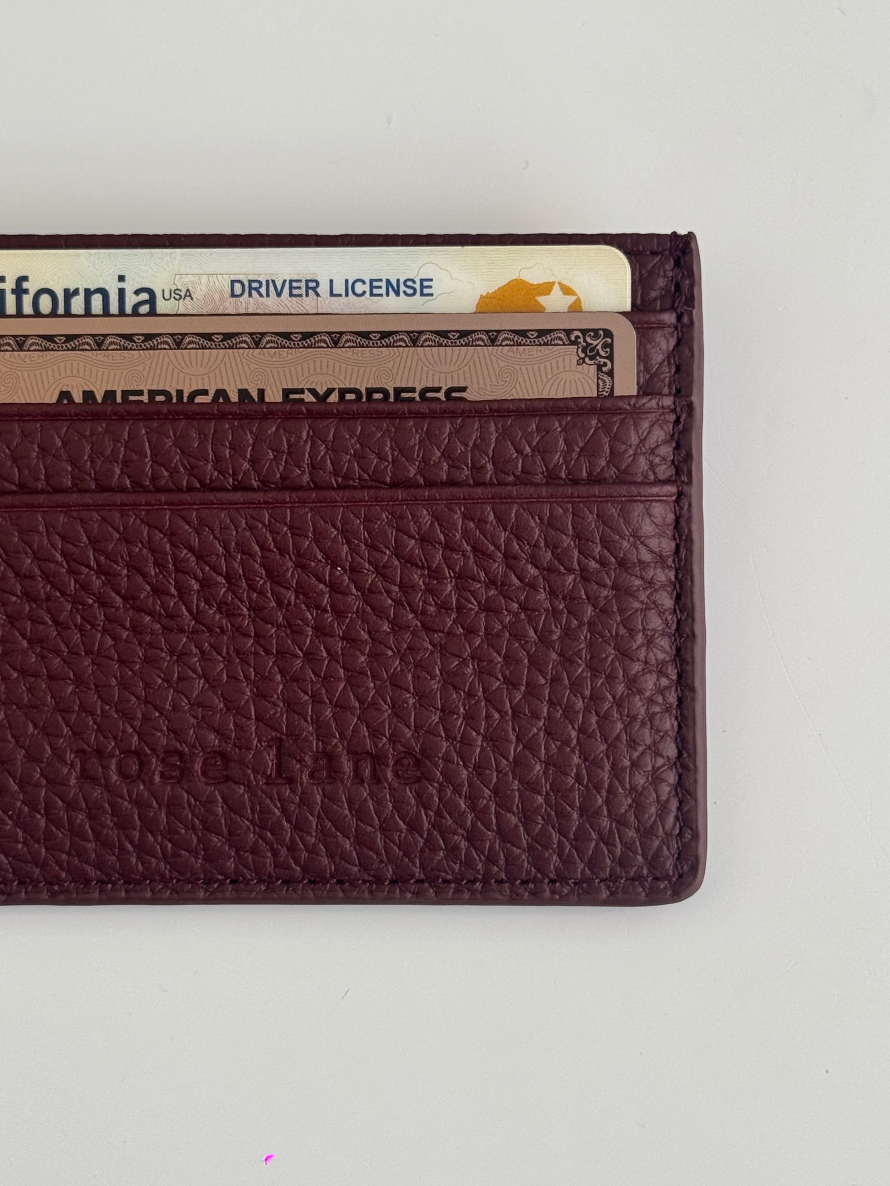 bordeaux leather card holder