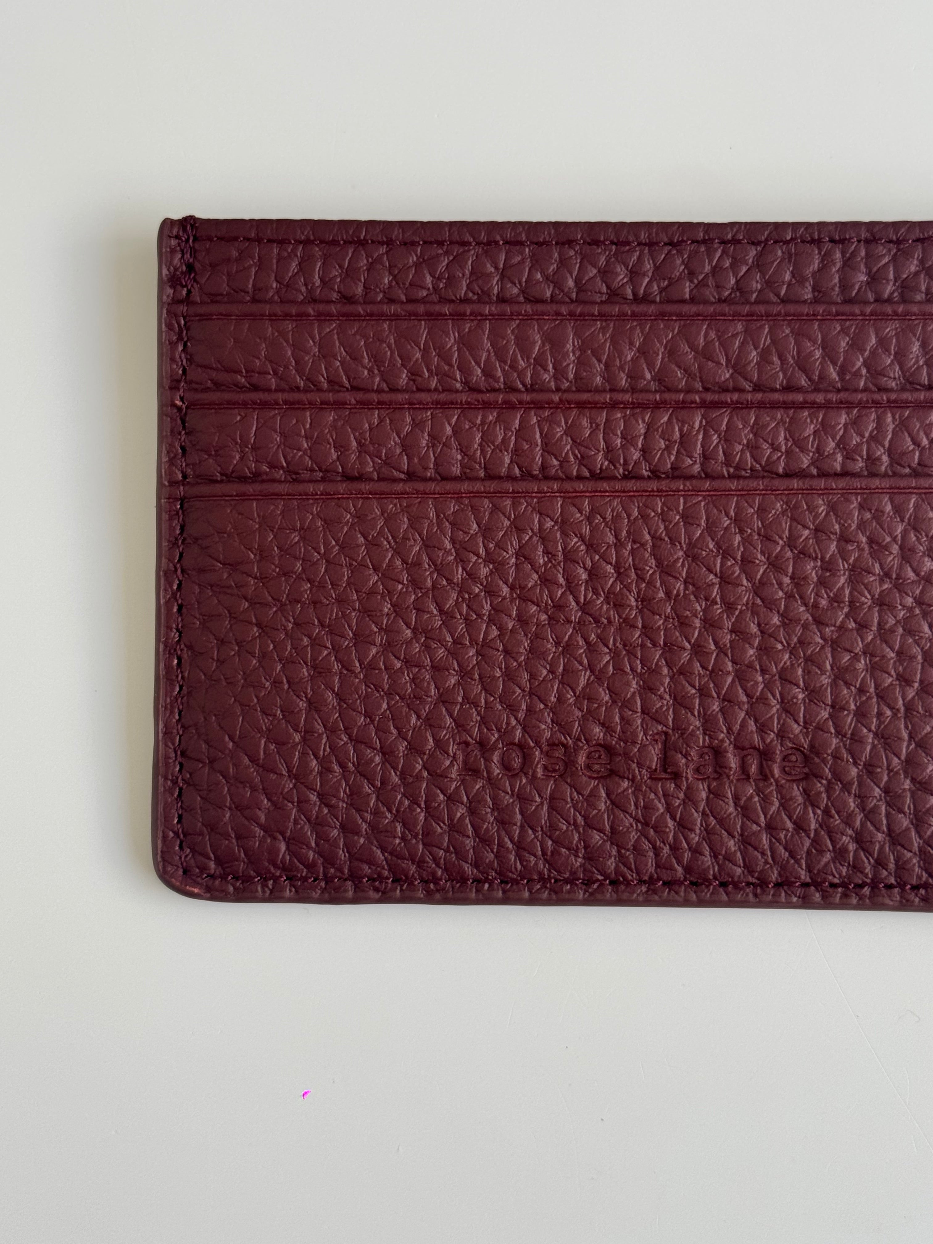 bordeaux leather card holder