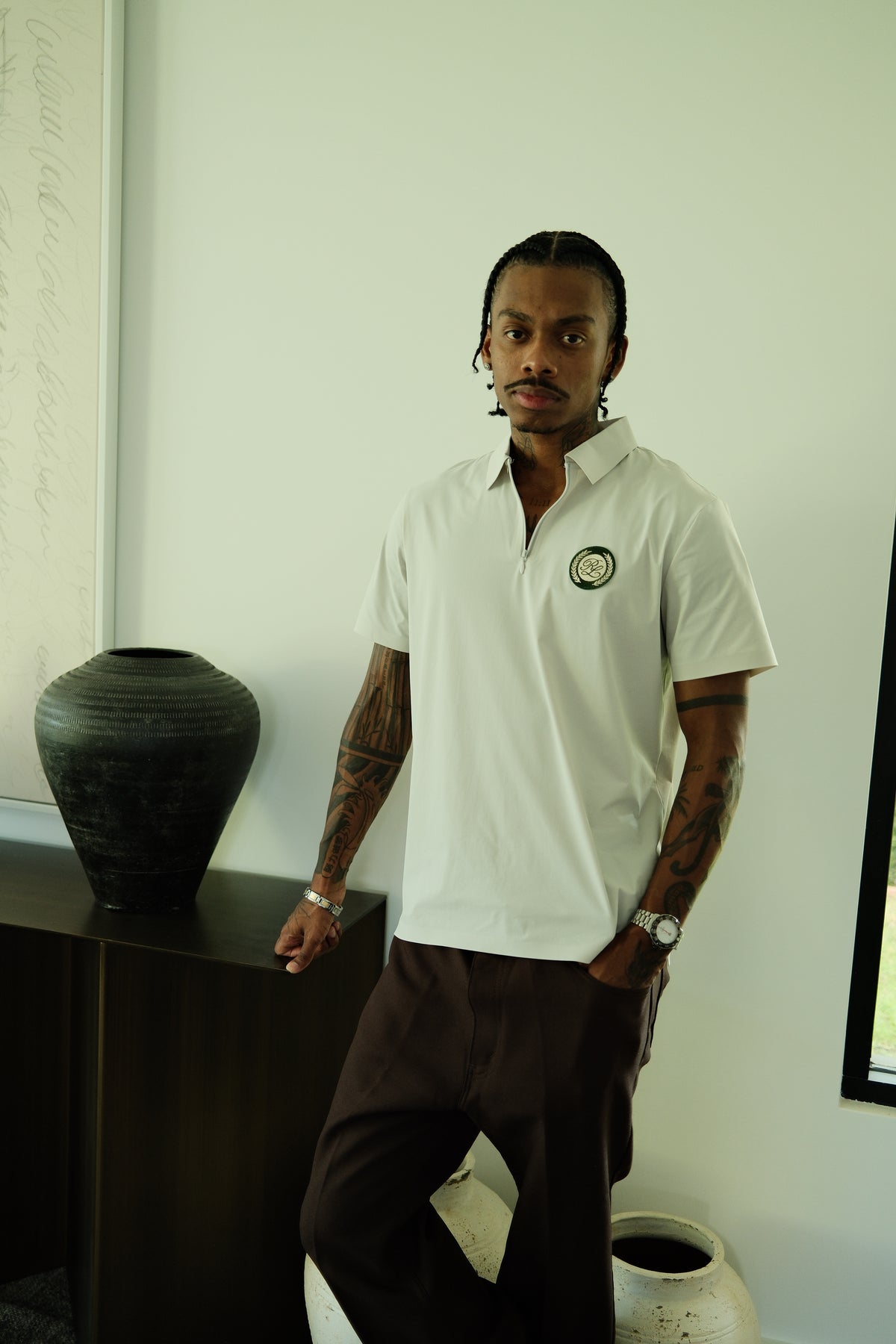 prestige quarter zip - ivory white