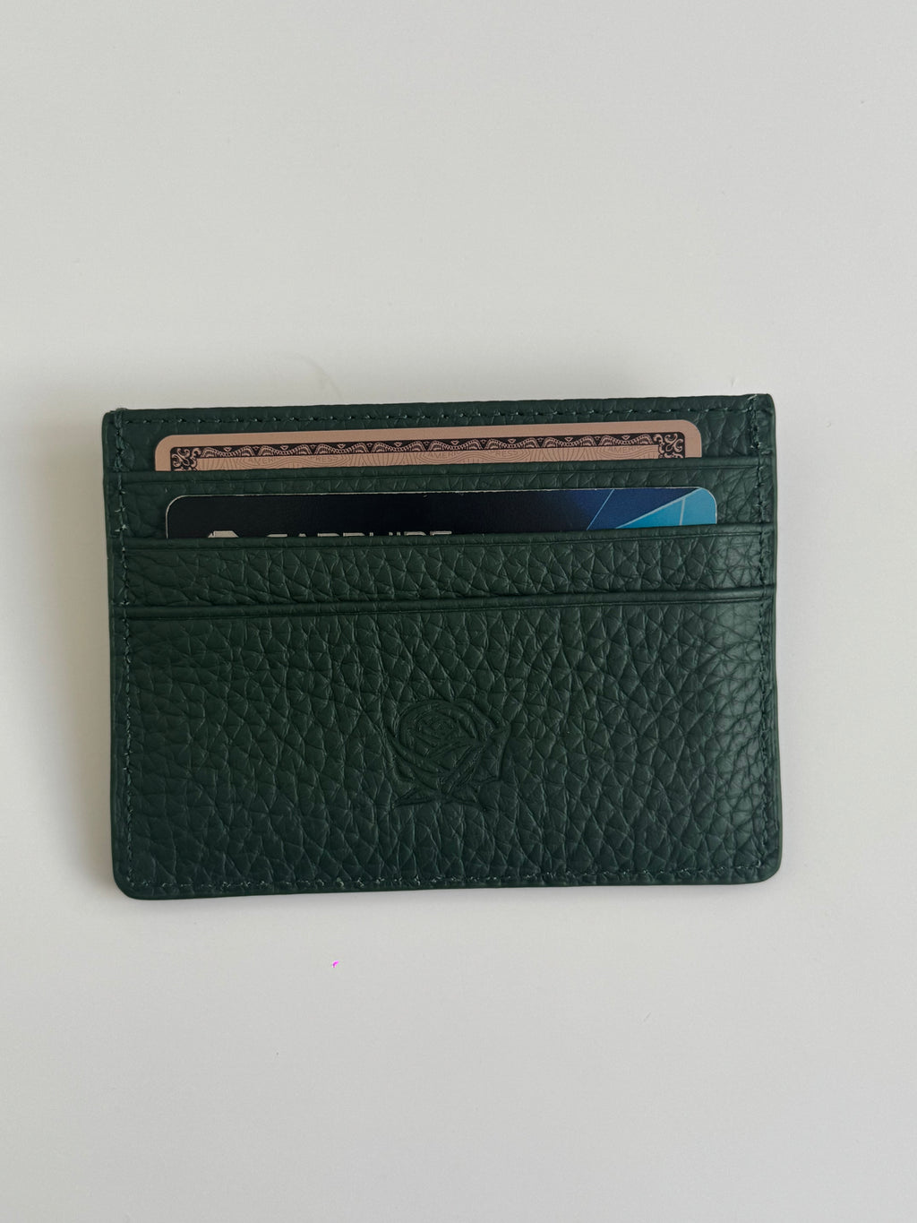emerald leather card holder