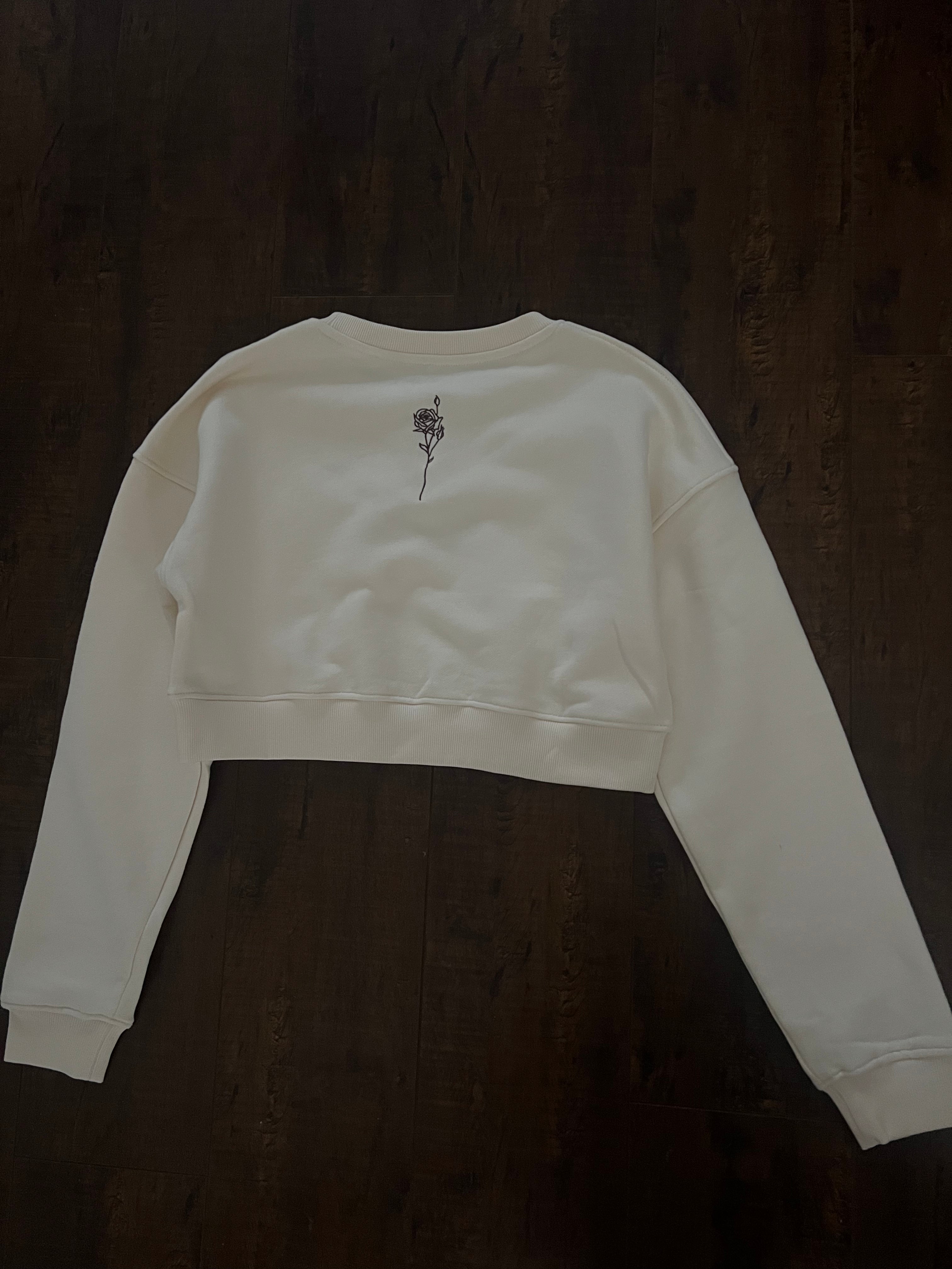 Cropped sweater - Cream/Chocolate