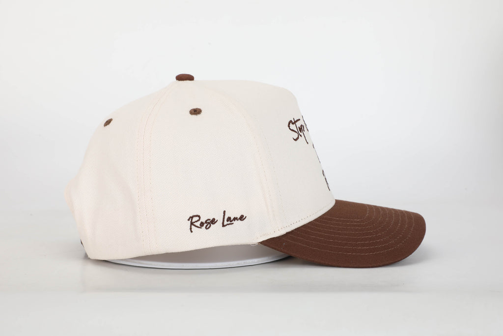 Stop & Smell The Roses Structured Hat Brown/Cream of
