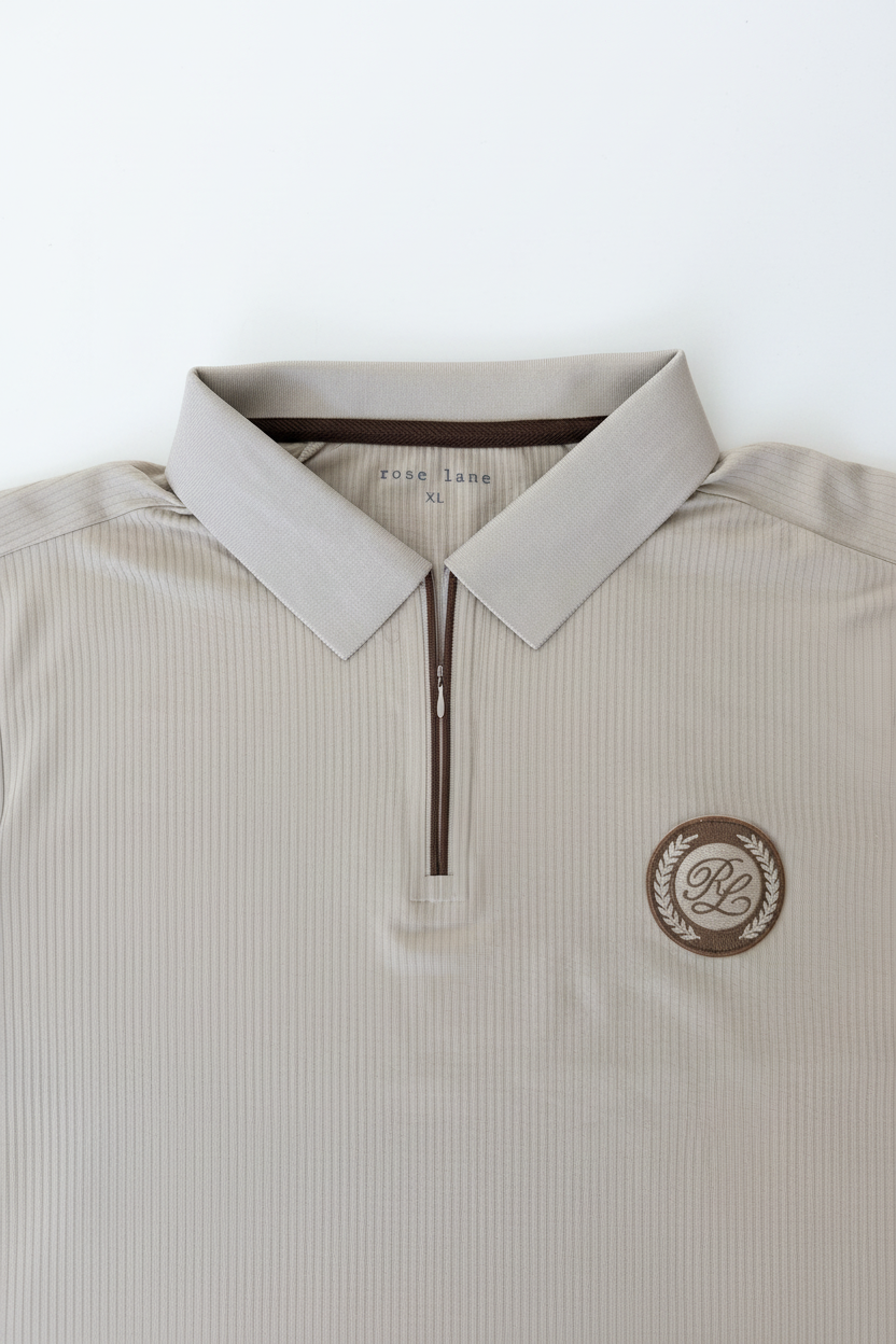 prestige ribbed quarter zip - oatmeal