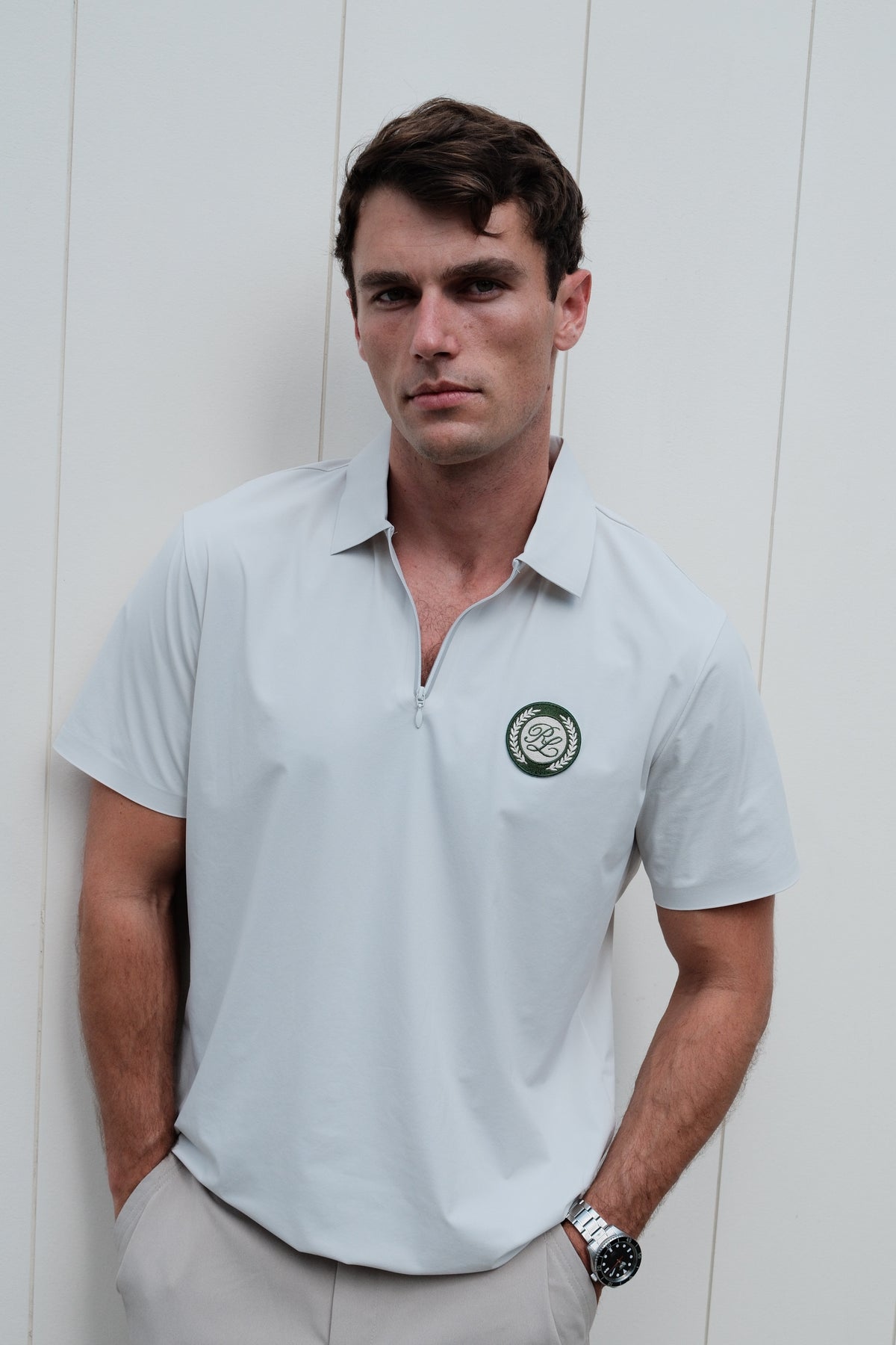 prestige quarter zip - ivory white