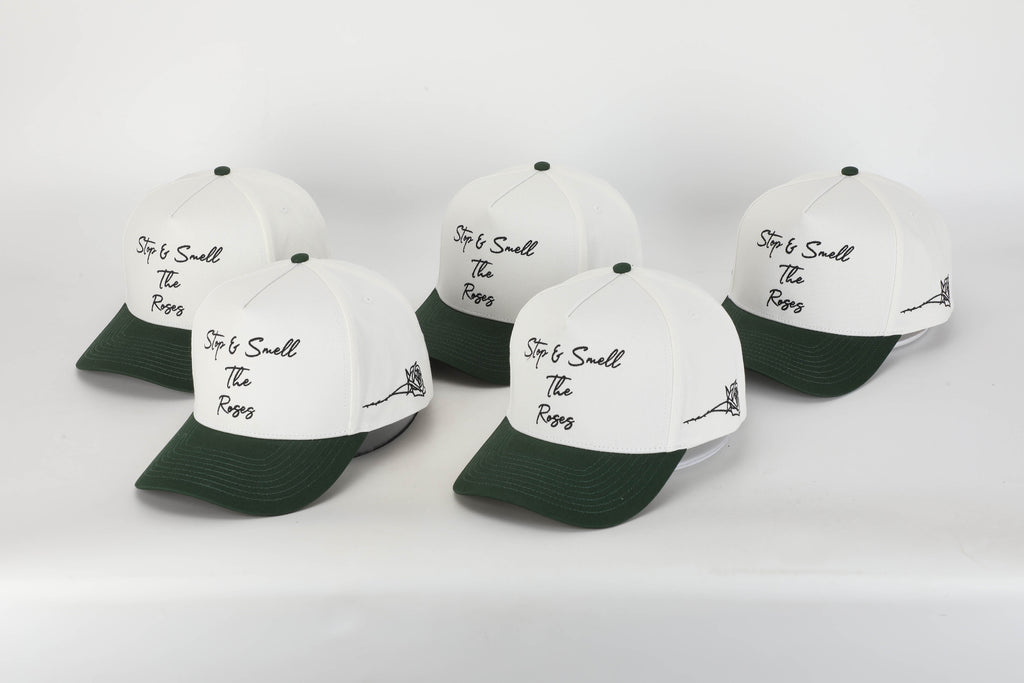 Stop & Smell The Roses Structured Hat Green/Off White