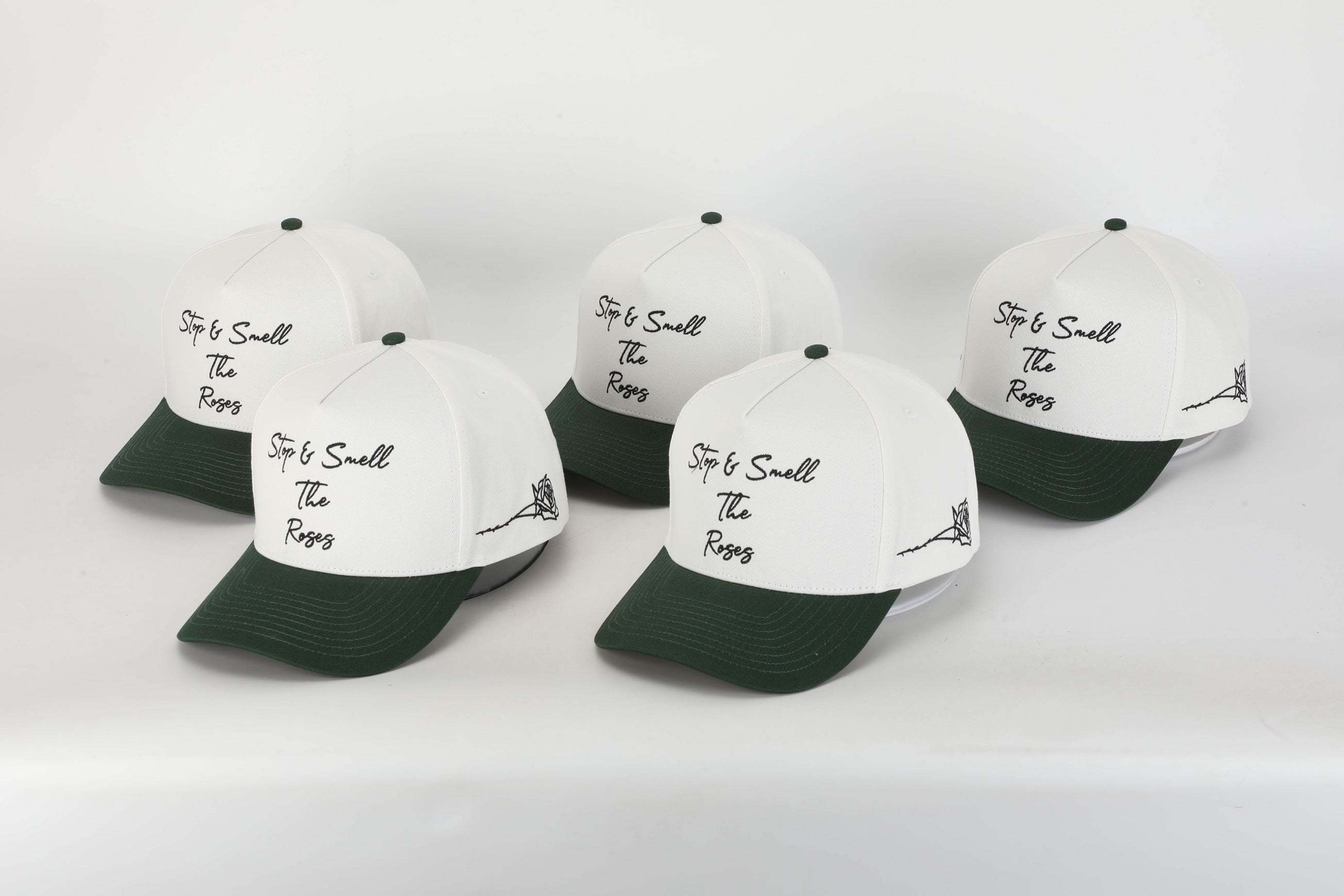 Stop & Smell The Roses Structured Hat Green/Off White