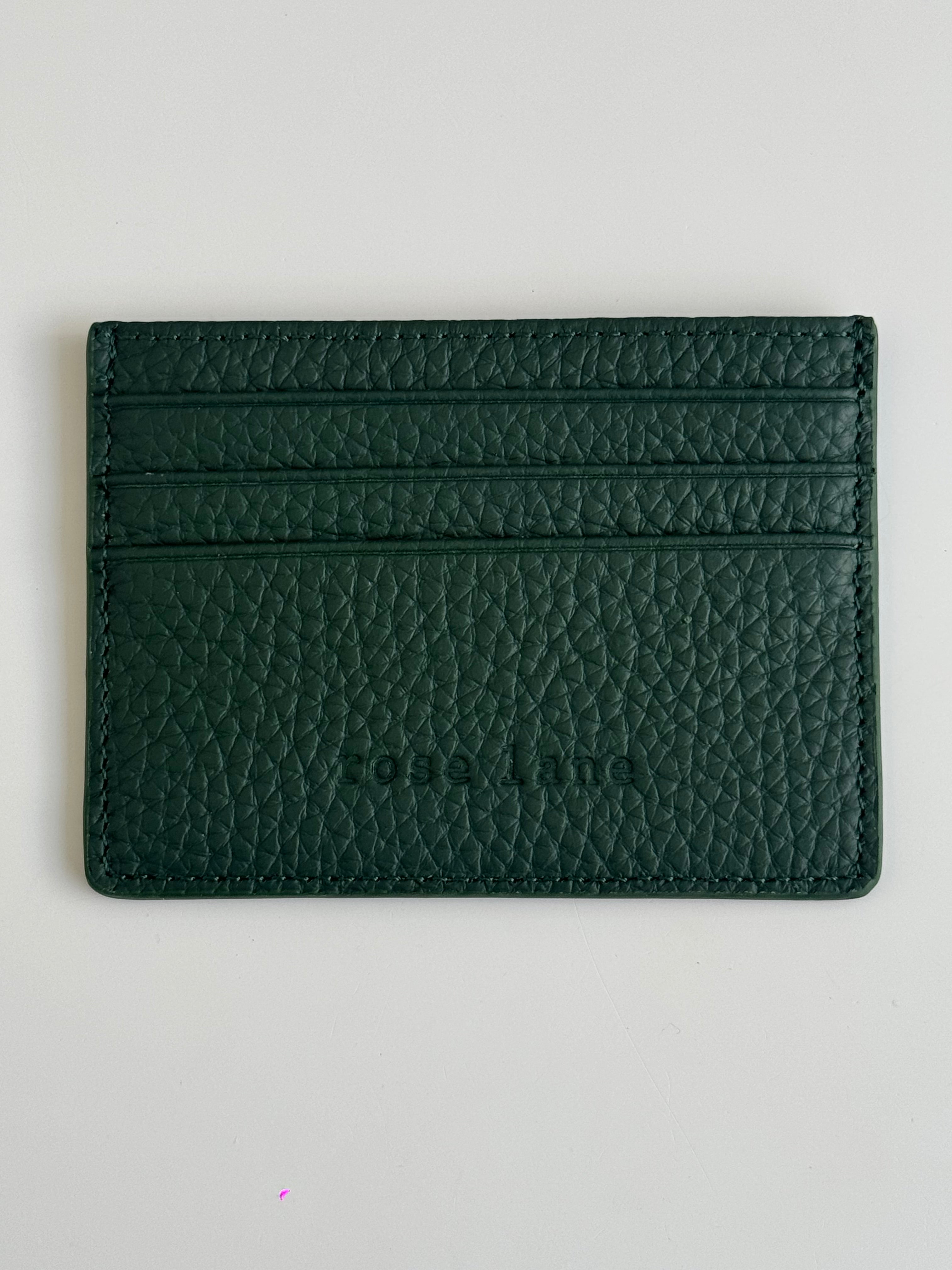 emerald leather card holder