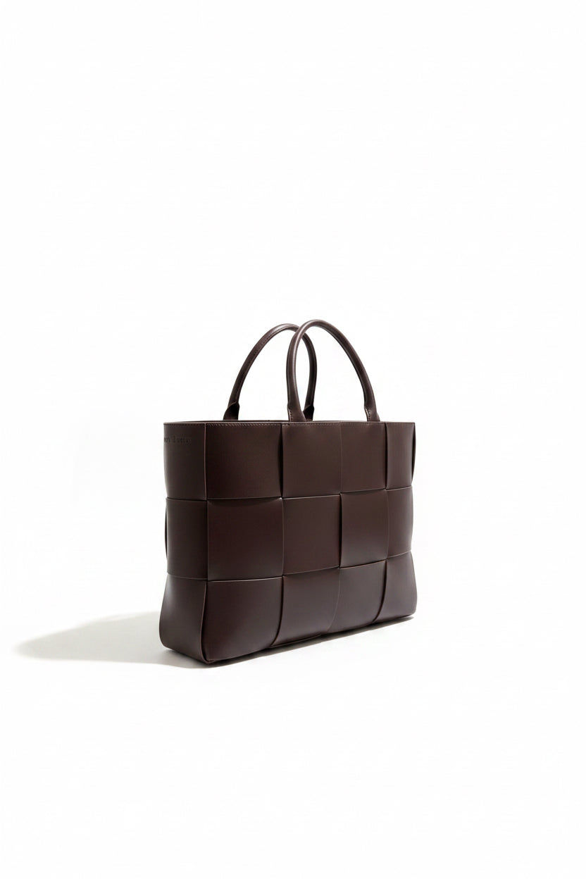 cafe racer woven genuine leather bag