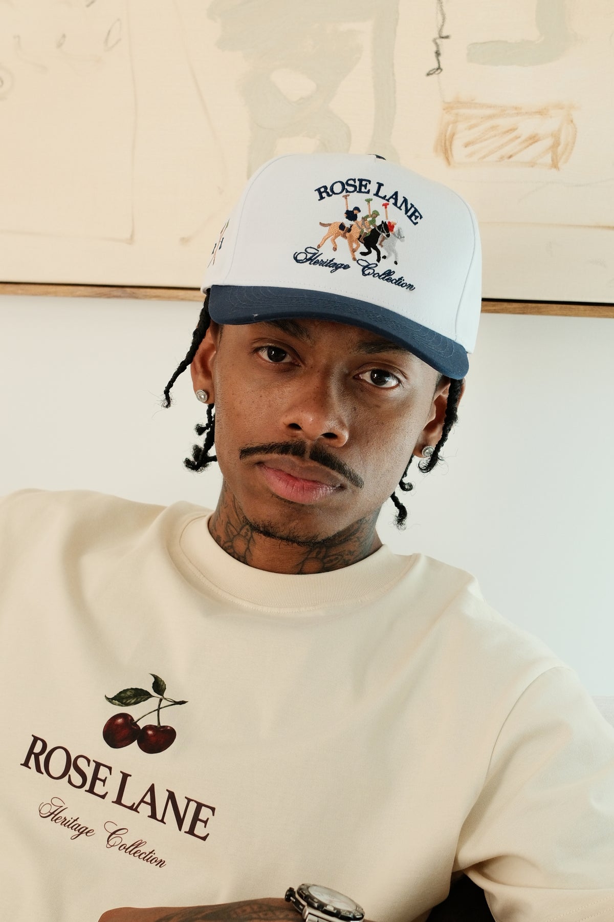 heritage hat - white/navy