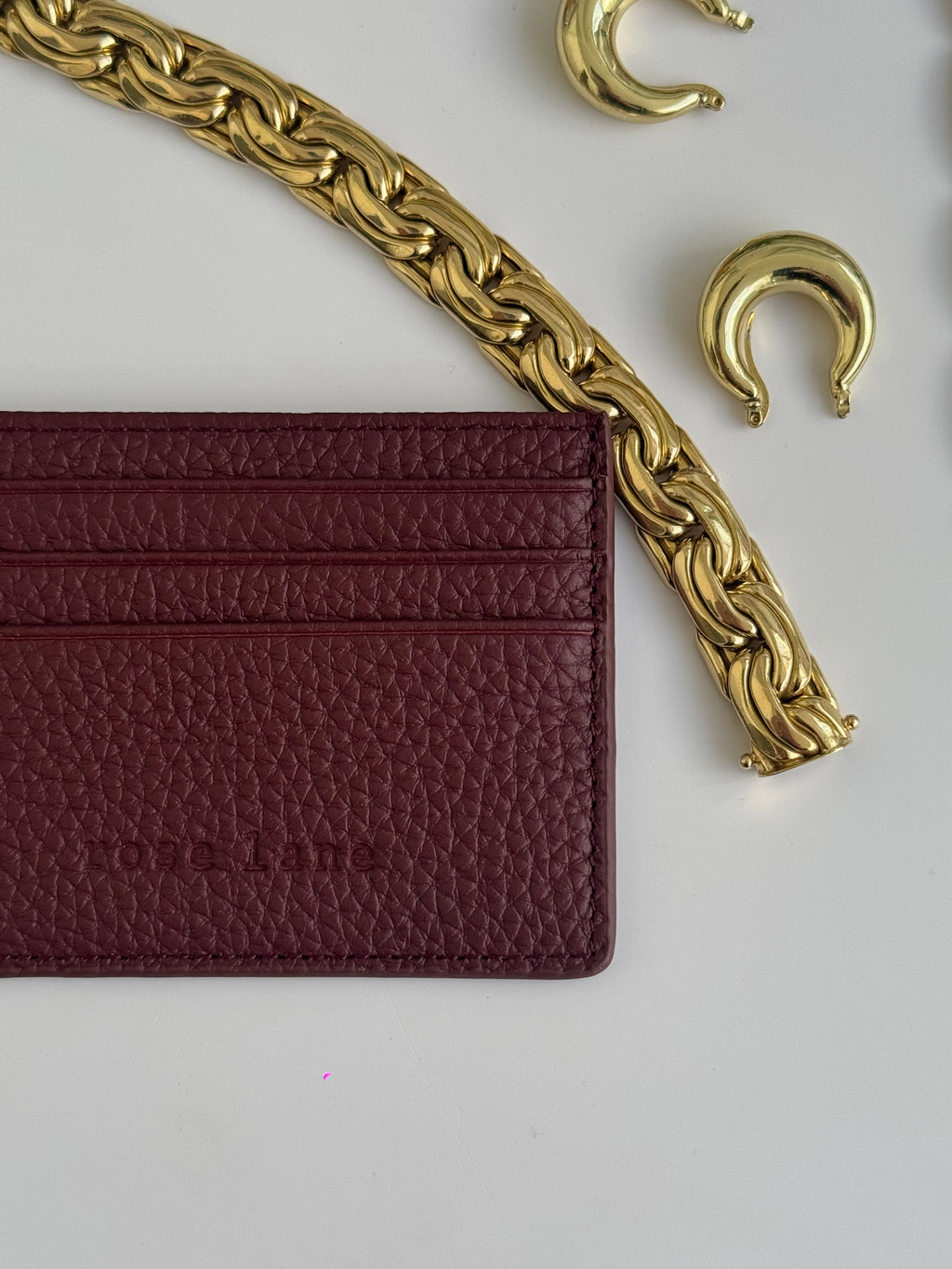 bordeaux leather card holder