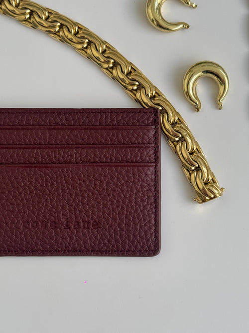 bordeaux leather card holder
