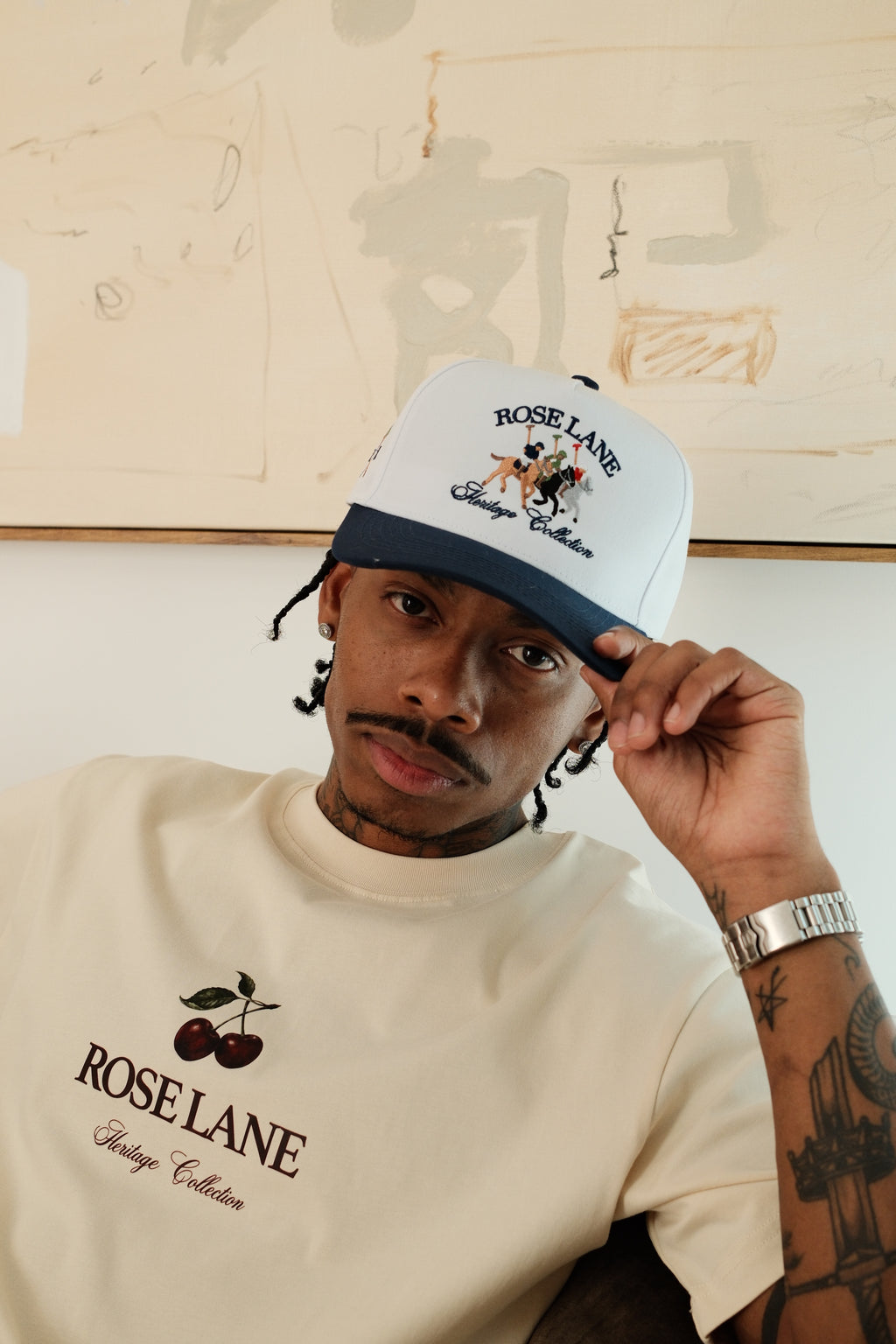 heritage hat - white/navy