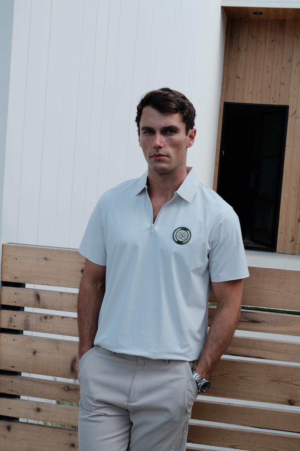 prestige quarter zip - ivory white