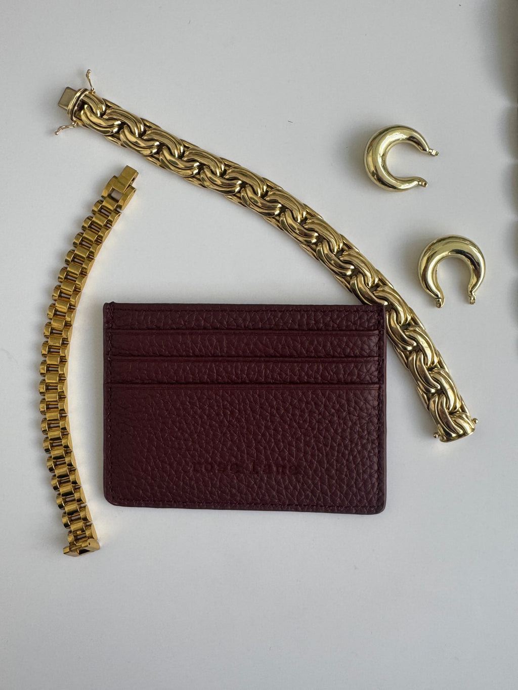 bordeaux leather card holder