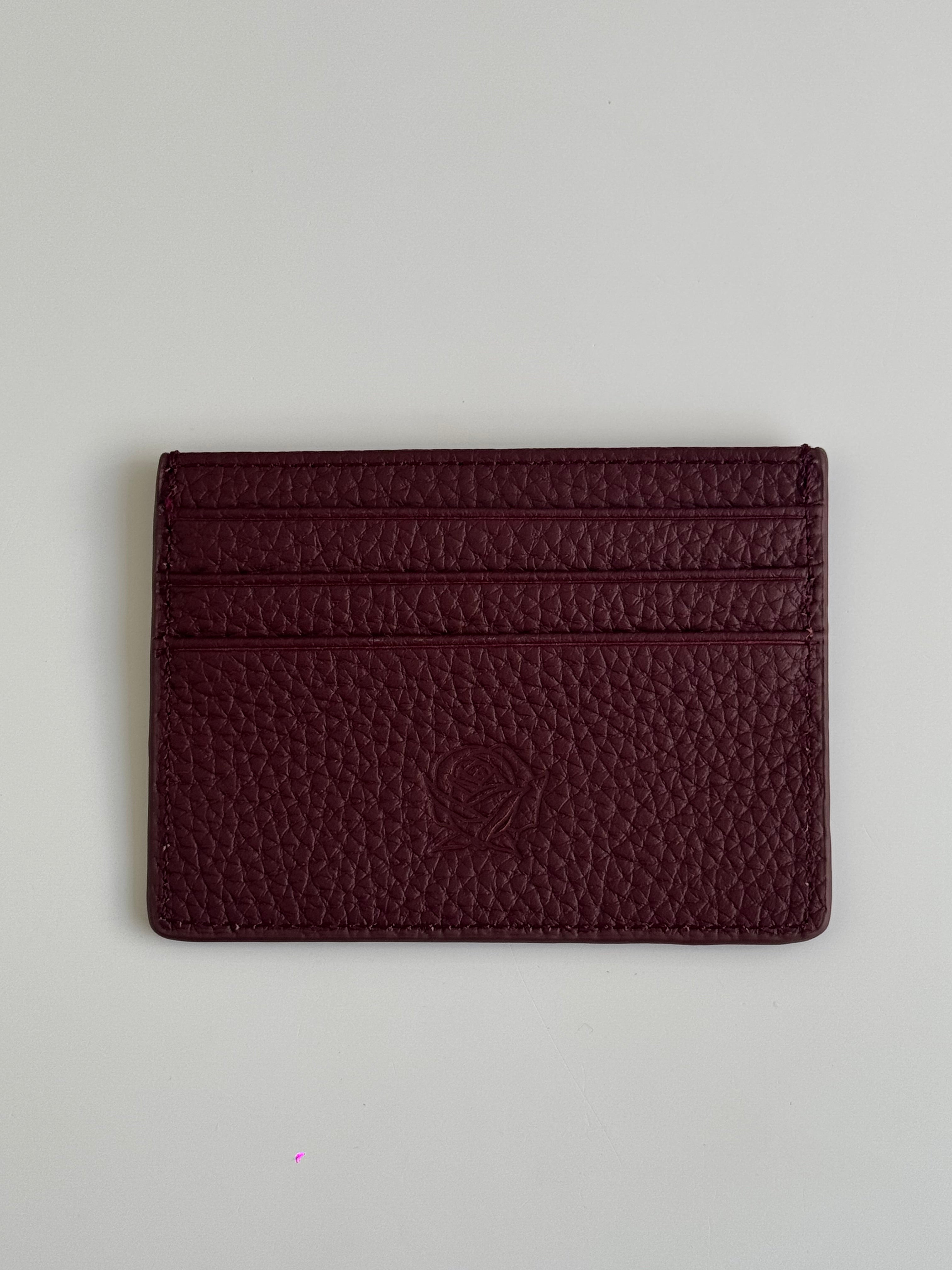 bordeaux leather card holder