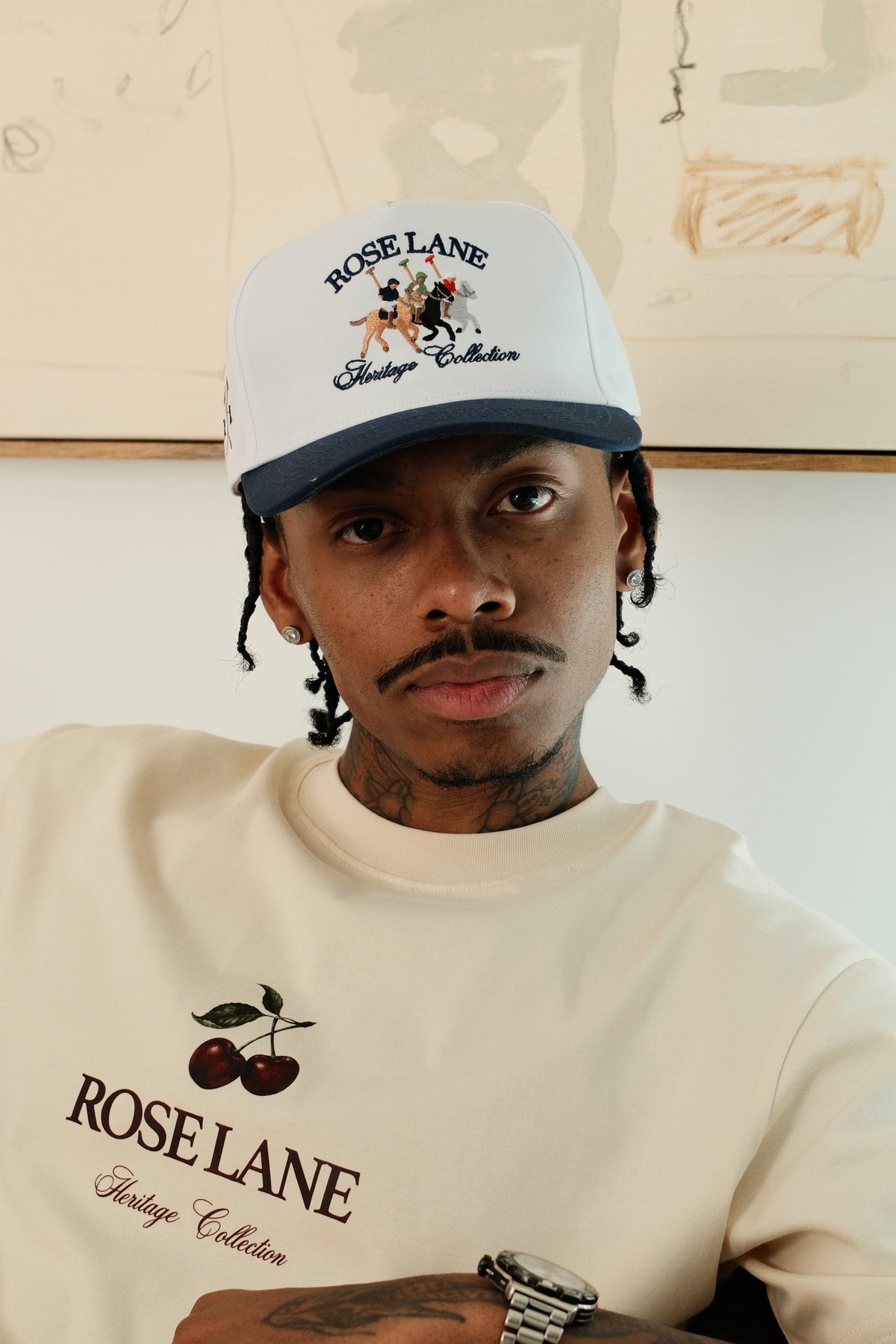 heritage hat - white/navy