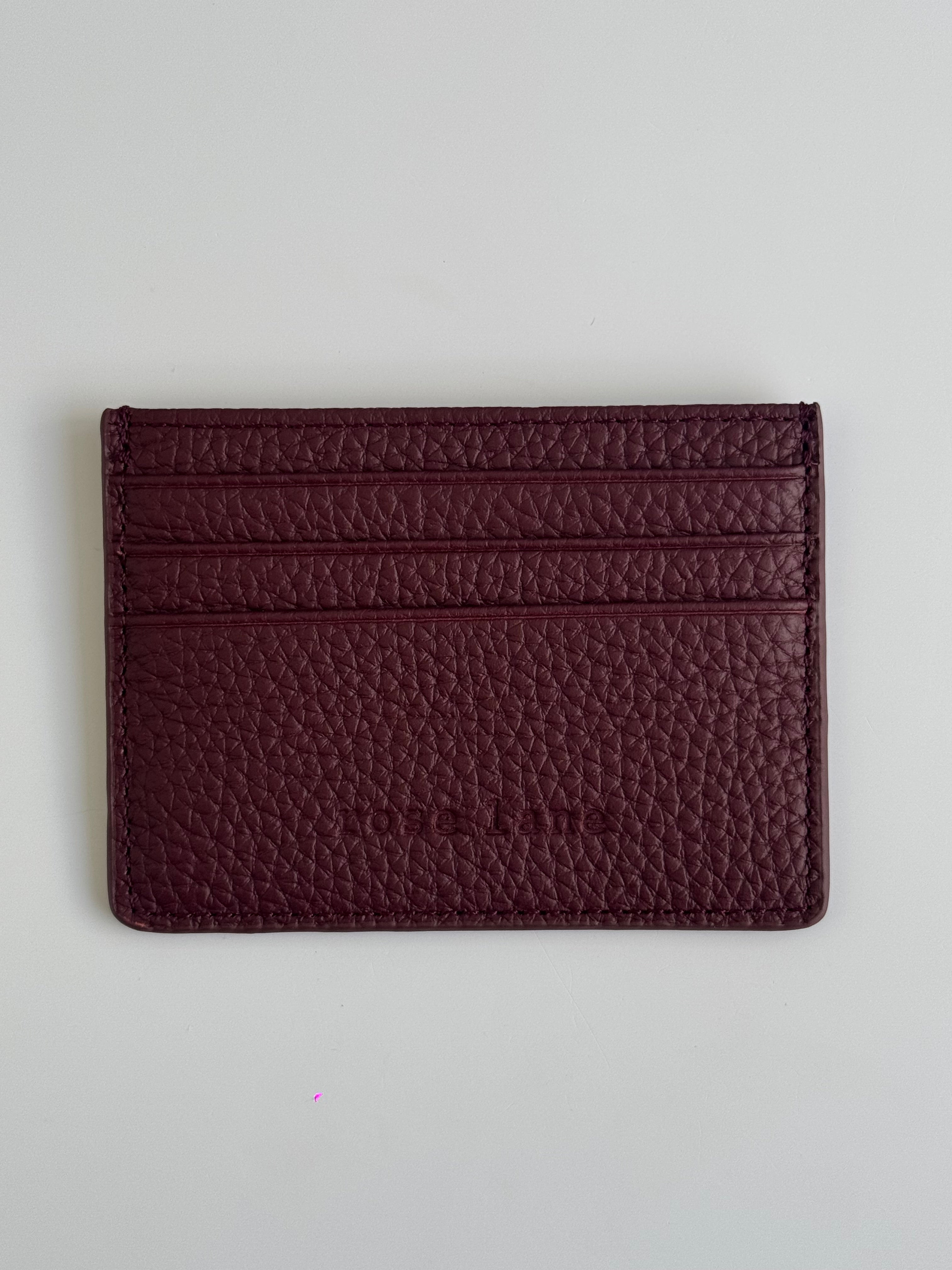bordeaux leather card holder