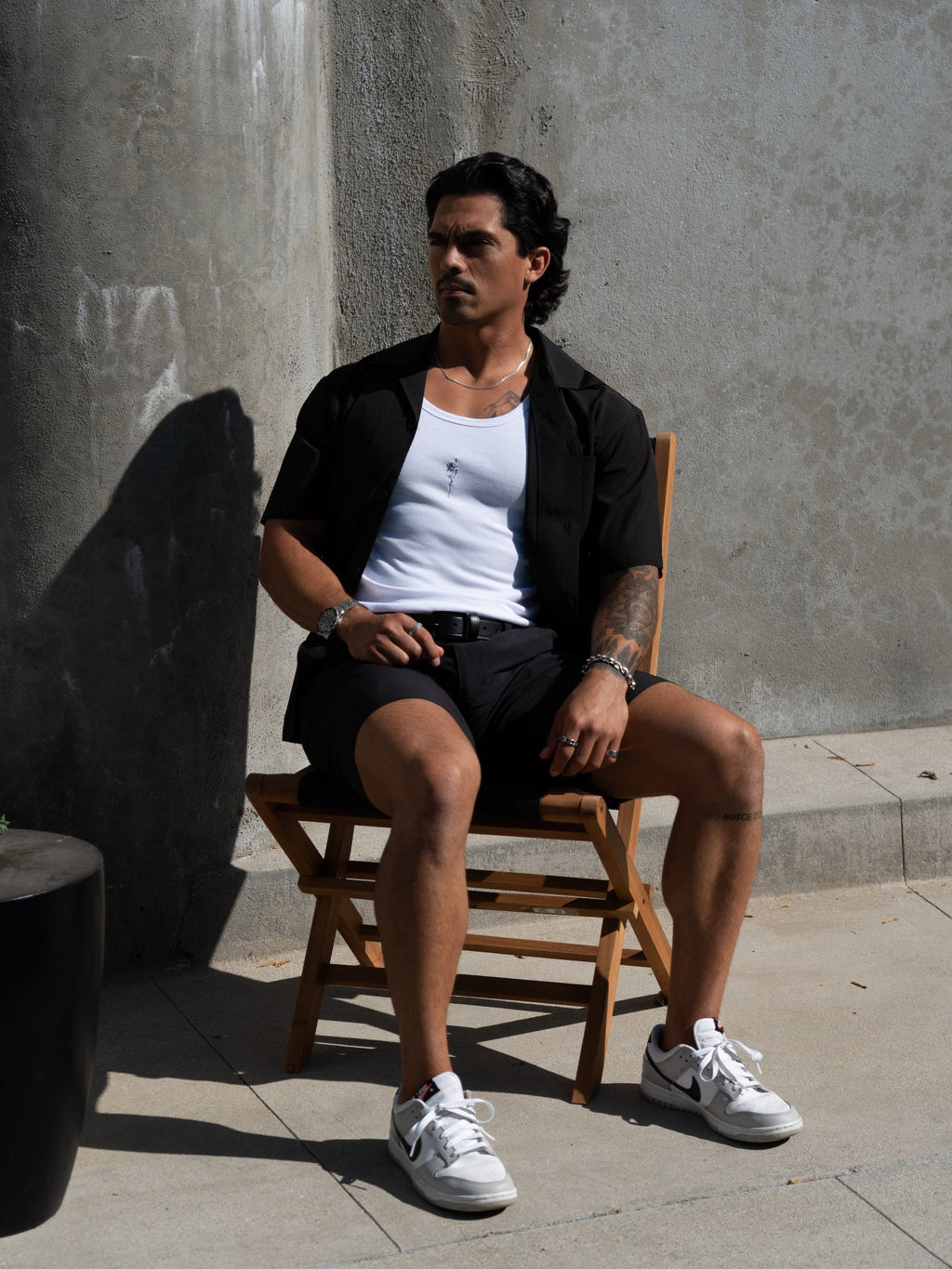 cubano black button down