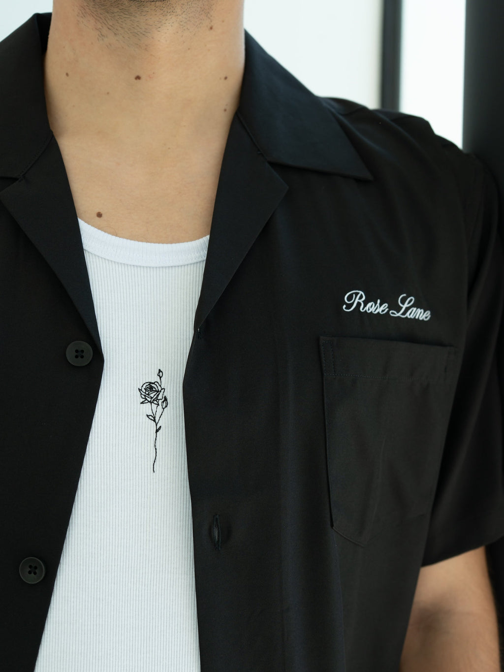 cubano black button down