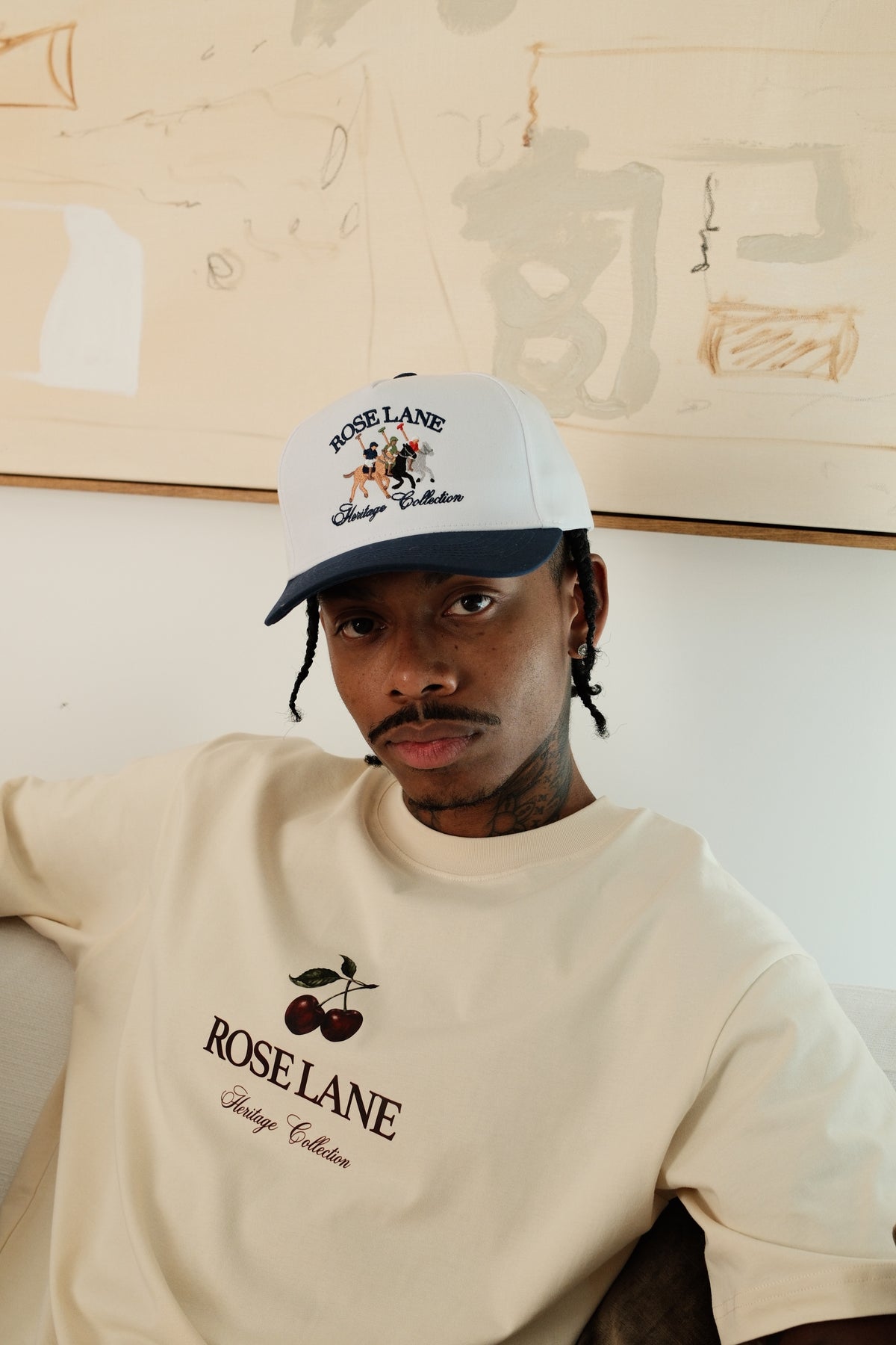 heritage hat - white/navy