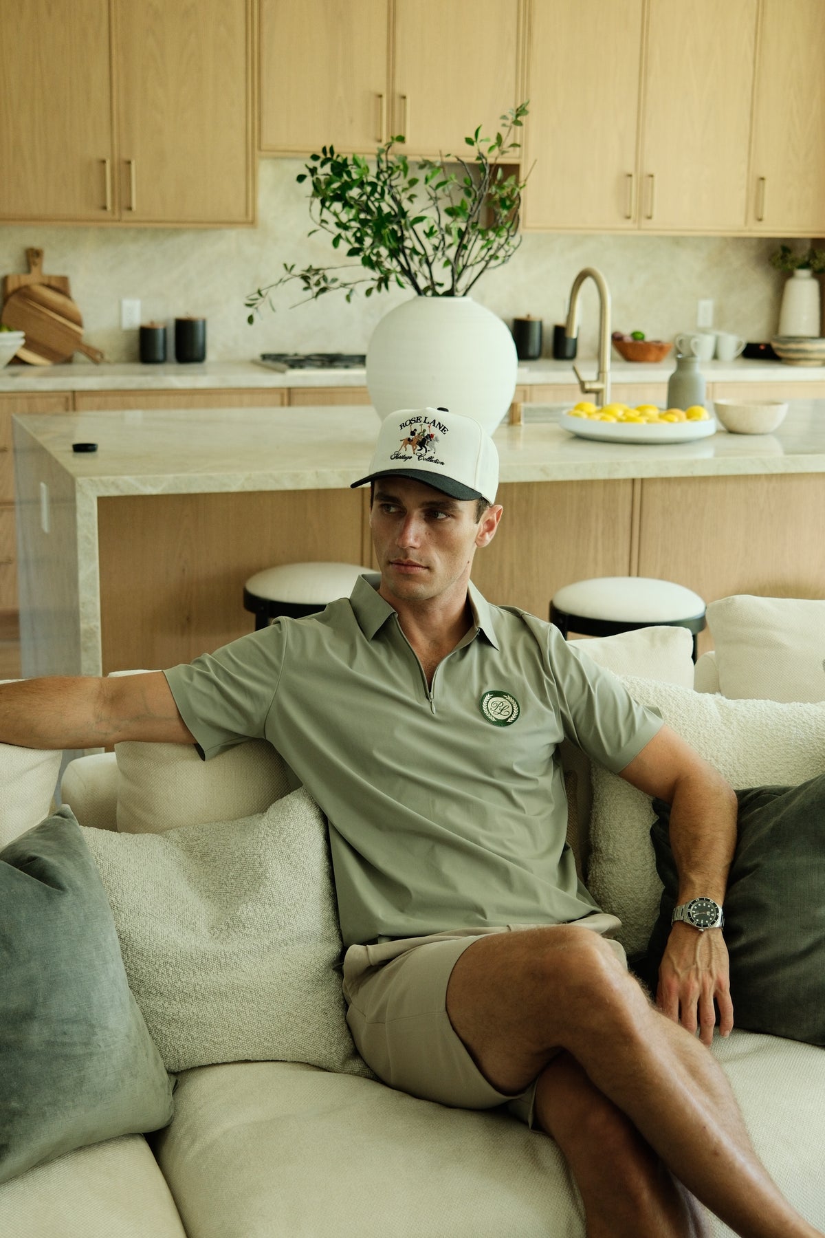 prestige quarter zip - sage green