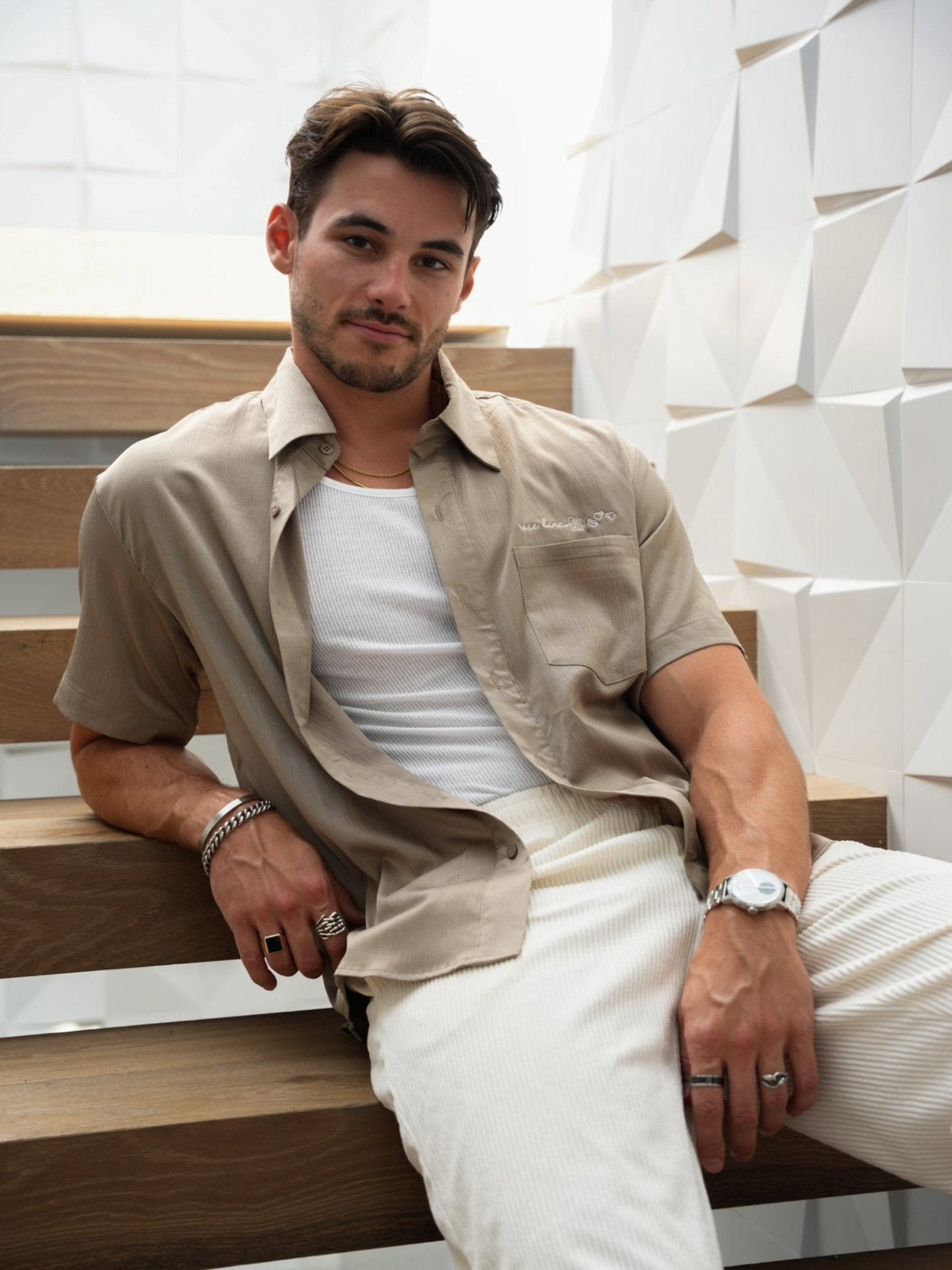 city of angels button down - toffee